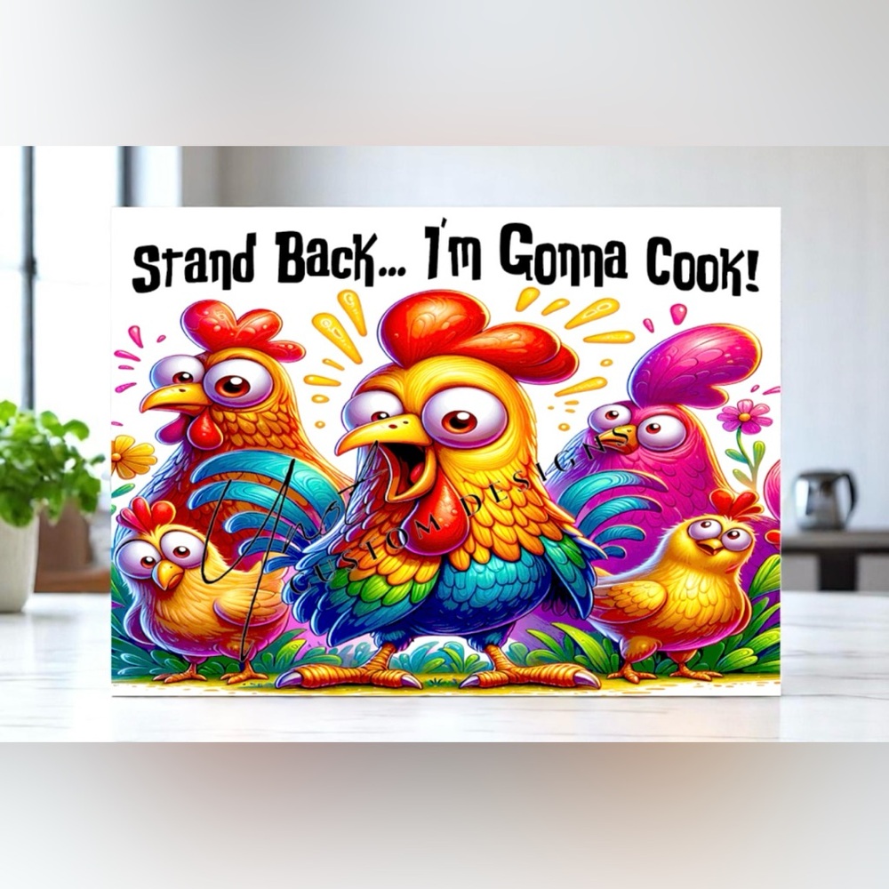 Colorful Chicken Glass Cutting Board